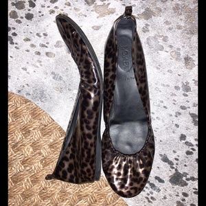 J Crew Black/Grey Tortoise/Leopard Ballet Flats
